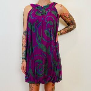 Zara mini halter flowy dress 100% silk